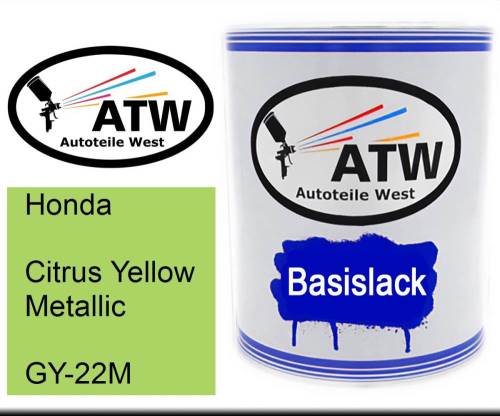 Honda, Citrus Yellow Metallic, GY-22M: 1L Lackdose, von ATW Autoteile West.
